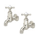 Perrin & Rowe 4328PF Ionian Bibcock Wall Mounted Crosshead Taps - Pewter Product Image