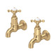 Perrin & Rowe 4328SB Ionian Bibcock Wall Mounted Crosshead Taps - Satin Brass Product Image