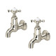 Perrin & Rowe 4328NI Ionian Bibcock Wall Mounted Crosshead Taps - Nickel Product Image