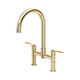Perrin & Rowe 4593HTBR Bridge Tap With Textured Handles - Brass Product Image