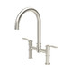 Perrin & Rowe 4593HTPF Bridge Tap With Textured Handles - Pewter Product Image