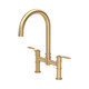Perrin & Rowe 4593HTSB Bridge Tap With Textured Handles - Satin Brass Product Image