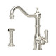 Perrin & Rowe 4746PF Provence S/Lev Mono Sink Mixer with Rinse - Pewter Product Image