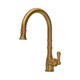 Perrin & Rowe 4744AB Provence Single Lever Mono with Rinse and Pulldown - Aged Brass Product Image