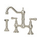 Perrin & Rowe 4756NI Provence Bridge 3 Hole Mix Levers with Rinse - Nickel Product Image