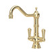 Perrin & Rowe 4761BR Provence Monobloc Sink Mixer Dual Lever - Polished Brass Product Image