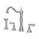 Perrin & Rowe 4776CP Provence 3 Hole Widespread Sink Mixer with Rinse - Chrome Product Image