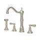 Perrin & Rowe 4776NI Provence 3 Hole Widespread Sink Mixer with Rinse - Nickel Product Image