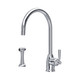 Perrin & Rowe 4846CP Langbourn Single Lever Monobloc C Spout Sink Mixer with Rinse - Chrome Product 