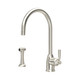 Perrin & Rowe 4846PF Langbourn Single Lever Monobloc C Spout Sink Mixer with Rinse - Pewter Product