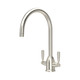 Perrin & Rowe 4861PF Langbourn Monobloc C Spout Sink Mixer - Pewter Product Image