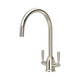 Perrin & Rowe 4861NI Langbourn Monobloc C Spout Sink Mixer - Nickel Product Image