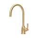 Perrin & Rowe 4841SB Langbourn Single Lever Monobloc C Spout Sink Mixer - Satin Brass Product Image