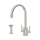 Perrin & Rowe 4312PF Juliet Round Mono Mixer C Spout & Rinse - Pewter Product Image