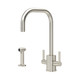 Perrin & Rowe 4310PF Juliet Square Mixer U Spout & Rinse - Pewter Product Image