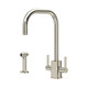 Perrin & Rowe 4310NI Juliet Square Mixer U Spout & Rinse - Nickel Product Image