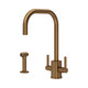 Perrin & Rowe 4310BZ Juliet Square Mixer U Spout & Rinse - English Bronze Product Image