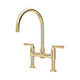 Perrin & Rowe 4293BR Langbourn Bridge 2 Hole Sink Mix - Polished Brass Product Image