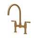 Perrin & Rowe 4293AB Langbourn Bridge 2 Hole Sink Mix - Aged Brass Product Image