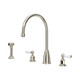Perrin & Rowe 4376NIWPC Phoenician 3 Hole Widespread Sink Mixer with Rinse WPC Levers - Nickel Produ