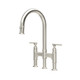Perrin & Rowe 4956PF Southbank Bridge Sink Mixer With Pull-Down Rinse - Pewter Product Image