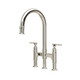 Perrin & Rowe 4956NI Southbank Bridge Sink Mixer With Pull-Down Rinse - Nickel Product Image