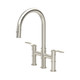Perrin & Rowe 4549HTPF Bridge PullDown Tap With Textured Handles - Pewter Product Image