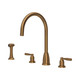 Perrin & Rowe 4891BZ Langbourn 3 Hole Widespread C Spout Mixer with Rinse - English Bronze Product I