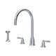 Perrin & Rowe 4891CP Langbourn 3 Hole Widespread C Spout Mixer with Rinse - Chrome Product Image