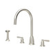 Perrin & Rowe 4891PF Langbourn 3 Hole Widespread C Spout Mixer with Rinse - Pewter Product Image