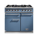 Falcon F1000DXDFCA/NM Deluxe 1000 Dual Fuel Range Cooker - China Blue & Nickel Product Image