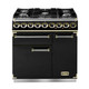 Falcon F900DXDFBL/BM Deluxe 900 Dual Fuel Range Cooker - Black & Brass Product Image