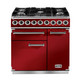 Falcon F900DXDFRD/NM Deluxe 900 Dual Fuel Range Cooker - Cherry Red & Nickel Product Image