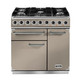 Falcon F900DXDFFN/NM Deluxe 900 Dual Fuel Range Cooker - Fawn & Nickel Product Image