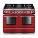 Falcon FCON1092DFRD/NM-EU Contintental 1092 Dual Fuel Range Cooker - Cherry Red & Nickel Product Ima