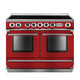 Falcon FCON1092EIRD/N-EU Contintental 1092 Induction Range Cooker - Cherry Red & Nickel Product Imag