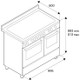 Bertazzoni HER106L2ENET 100cm Heritage Dual Fuel Double Oven Range Cooker Technical Drawing