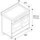 Bertazzoni HER95I2ENET 90cm Heritage Induction Double Oven Range Cooker Technical Drawing