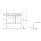 Bertazzoni HER96L2ENET 90cm Heritage Dual Fuel Double Oven Range Cooker Technical Drawing