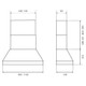 Bertazzoni KPH120MASNET 120cm Master Series Large Chimney Cooker Hood Technical Drawing