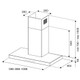 Bertazzoni KT90P1NEV 90cm Master Series T Shaped Wall Mounted Cooker Hood Technical Drawing