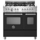 Bertazzoni MAS95C2ENEC 90cm Master Dual Fuel Double Oven Range Cooker - Matt Black Product Image