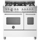 Bertazzoni MAS95C2EBIC 90cm Master Dual Fuel Double Oven Range Cooker - Matt White Product Image