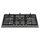 Bertazzoni P755CHERNE 75cm Heritage Series 5 Burner Gas Hob with Wok Burner - Matt Black Product Ima