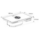 Bertazzoni P804ICH2M37NT 80cm 4 Zone Induction Hob with Downdraft Extractor Technical Drawing
