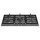 Bertazzoni P905CHERNE 90cm Heritage Series 5 Burner Gas Hob with Central Wok Burner - Matt Black Pro