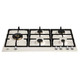 Bertazzoni P905LHERAX 90cm Heritage Series 5 Burner Gas hob with Wok Burner - Ivory/Chrome Product I