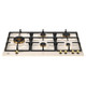 Bertazzoni P905LHERAG 90cm Heritage Series 5 Burner Gas hob with Wok Burner - Ivory/Gold Product Ima
