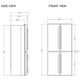 Bertazzoni RCD84F4FDXNC 174cm Freestanding Cross Door Fridge Freezer Technical Drawing