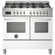 Bertazzoni PRO106L2EBIT 100cm Professional Dual Fuel Double Oven Range Cooker - White Product Image